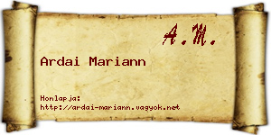 Ardai Mariann névjegykártya