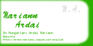 mariann ardai business card